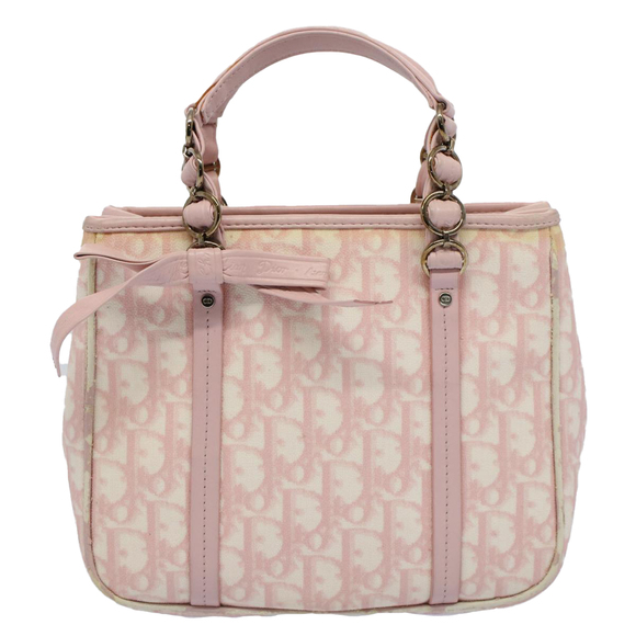 CHRISTIAN DIOR Trotter Canvas Hand Bag PVC Leather Pink 09-BO-0076 Auth yk8952 - Picture 13 of 16